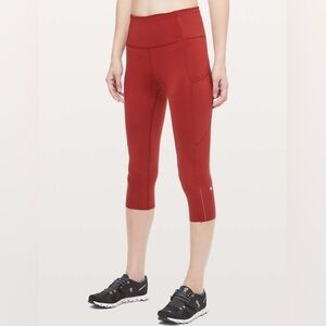 Lululemon Fast and Free High-Rise Crop Leggings II 19” size 6